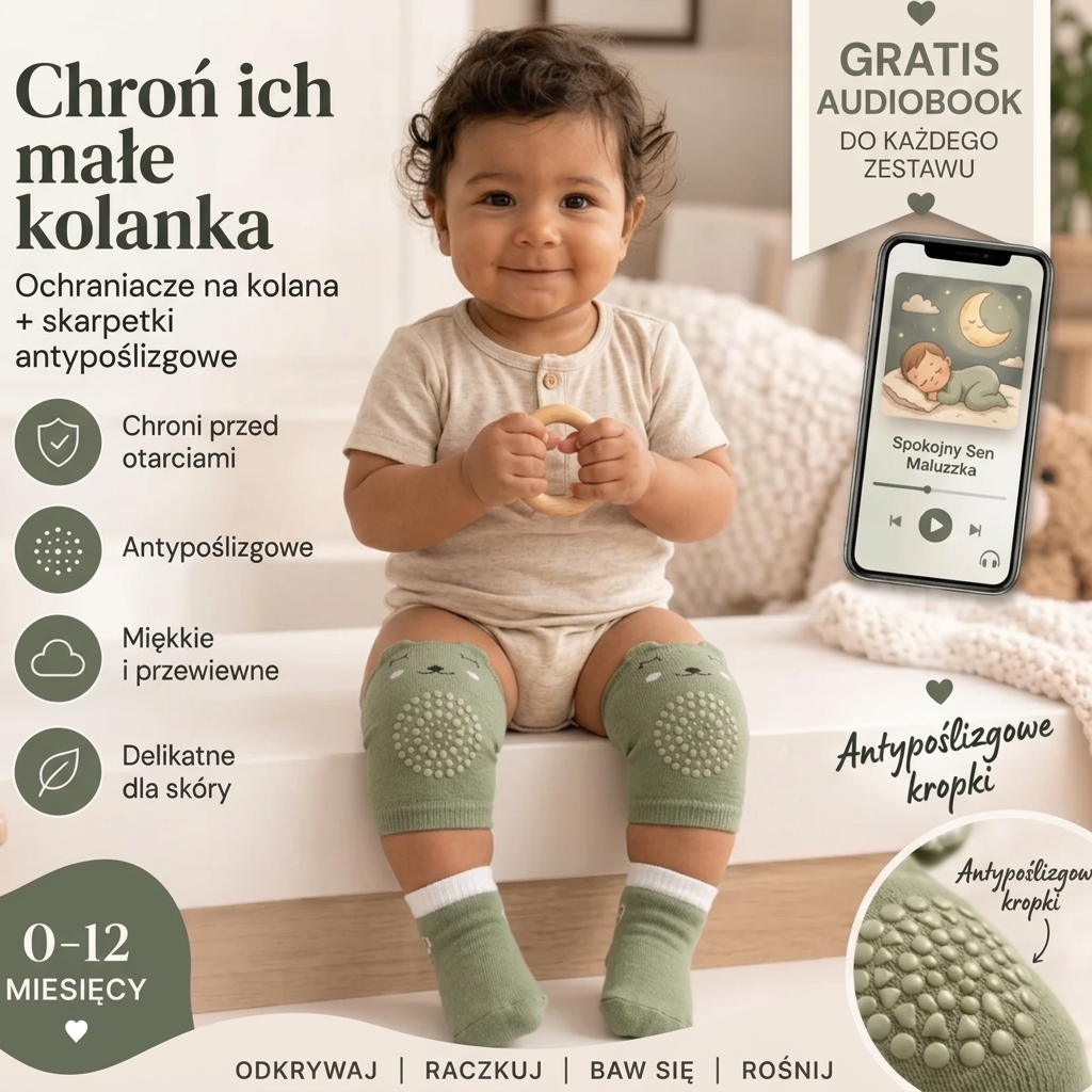 Zestaw do raczkowania – nakolanniki + skarpetki antypoślizgowe